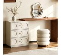 YUGXTH Vanity Desk Postazione Trucco con Luce Led e Sgabello Trucco Make Up