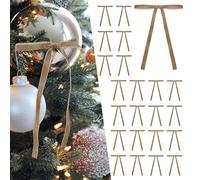 Yuhaidzsw 24 Pezzi Fiocchi di Natale in Velluto per Albero di Natale, Fiocco di Ghirlanda Vintage Fiocco di Natale, Fiocchi per ghirlande per Porte, Fiocchi Regalo Artigianali rustici Fiocchi (Camel)