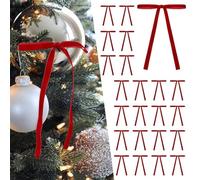 Yuhaidzsw 24 Pezzi Fiocchi di Natale in Velluto per Albero di Natale, Fiocco di Ghirlanda Vintage Fiocco di Natale, Fiocchi per ghirlande per Porte, Fiocchi Regalo Artigianali rustici Fiocchi (Red)