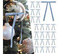 Yuhaidzsw 24 Pezzi Fiocchi di Natale in Velluto per Albero di Natale, Fiocco di Ghirlanda Vintage Fiocco di Natale, Fiocchi per ghirlande per Porte, Fiocchi Regalo Artigianali rustici Fiocchi (Blue)