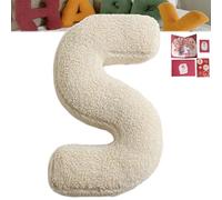 Yuhaidzsw Cuscini con Lettere, Cuscini da Lancio Che abbracciano Le Lettere, Cuscini di Peluche con Lettere, graziosi Cuscini con Lettere iniziali dalla A alla Z, Cuscini con Alfabeto Inglese (S)