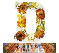 Yuhaidzsw Luce Notturna in Resina Floreale con 26 Lettere, Fatta a Mano, per Madre Moglie, Lampada Creativa con Lettere Personalizzate (D)