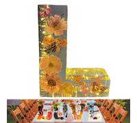 Yuhaidzsw Luce Notturna in Resina Floreale Con 26 Lettere, Fatta a Mano, per Madre Moglie - Lampada Creativa Con Lettere Personalizzate (L)