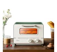 YUHANG 12L Fornetto Elettrico in Stile Vintage,800w,Controllo a Manopola Indipendente,Temperatura Fino a 230℃,Timer Fino a 60 Minuti,Include Vassoio per la Cottura,Vassoio per Le Briciole,Guanti