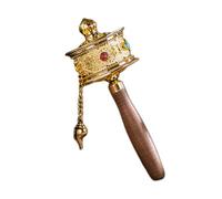 YUHANGCIYE Forniture tibetane Nepal Metallo Sei Parole Scritture Sculture Manovella Swepts Cattivo Cosa Buddista Preghiera Mano Preghiera Ruota