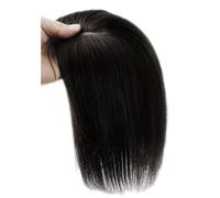 YUHANXINHESHE 14 Pollici Topper per Capelli Umani per Donne con Capelli Diradati, aspetto Naturale posticcio 8x12 cm Base Traspirante Aggiunge Volume dei Capelli(Natural Black)