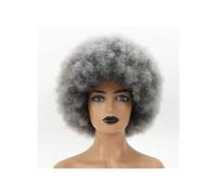 YUHANXINHESHE 70s Afro Kinky Wig for Black Women, Large Bouncy and Soft Natural Looking sintetico Wigs for Daily and Party Halloween Costume Use Aggiunge Volume dei Capelli(Grey)