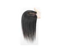 YUHANXINHESHE Integratore capillare per donna, capelli umani, base mono 5"x5", nero naturale, aggiunge volume, possibilità di arricciare aggiunge volume dei capelli(18 pollici)