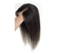 YUHANXINHESHE Integratore per capelli umani vergini, tessitura 6 x 6 pollici con base in pizzo HD 4 x 4 pollici, nero naturale aggiunge volume dei capelli(20 pollici)