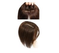 YUHANXINHESHE Integratori per capelli umani castani per donne, clip con frangetta, base in seta, 12 x 13 cm, densità 150 aggiunge volume dei capelli(12 pollici)