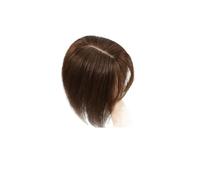 YUHANXINHESHE Integratori per capelli umani castani per donne, clip con frangetta, base in seta, 8 x 12 cm, densità 150 aggiunge volume dei capelli(10 pollici)