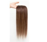 YUHANXINHESHE Integratori per capelli umani da 40 cm per donne, base in seta svizzera traspirante 7,5 x 10 cm, fissaggio con clip, densità 110 aggiunge il volume dei capelli(Light Brown)