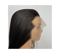 YUHANXINHESHE Parrucca antica per donna, lunga e liscia con pizzo frontale, densità 150 aggiunge il volume dei capelli (marrone scuro, 18")