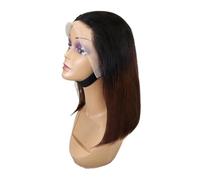 YUHANXINHESHE Parrucca Bob pizzo frontale parrucca naturale liscia capelli corti, lisci, 13 x 4, HD, trasparente, densità 150, marrone ombreggiato, per donne aggiunge volume dei capelli(12 pollici)