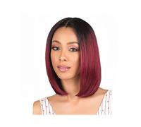 YUHANXINHESHE Parrucca bordeaux per donna, parrucca sintetica corta e liscia rossa resistente al calore, aggiunge volume dei capelli