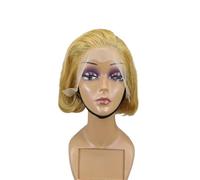 YUHANXINHESHE Parrucca Corta Pixie Liscia per donne nere, 13 x 4 x 1, parrucca frontale in pizzo con fascia a T per uso quotidiano aggiunge volume dei capelli(27#)