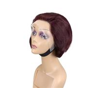 YUHANXINHESHE Parrucca Corta Pixie Liscia per donne nere, 13 x 4 x 1, parrucca frontale in pizzo con fascia a T per uso quotidiano aggiunge volume dei capelli(99j)