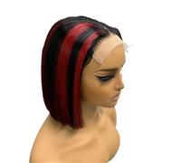 YUHANXINHESHE Parrucca frontale in pizzo 2x6, rigida come un osso, in capelli umani vietnamiti, densità 200, senza colla, per donne (200 g) aggiunge volume dei capelli(1b/99J)