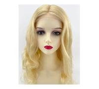 YUHANXINHESHE Parrucca in capelli umani Remy ondulati biondi chiaro con pizzo trasparente sulla parte superiore in seta, 12,7 x 12,7 cm aggiunge volume dei capelli(26")