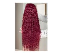 YUHANXINHESHE Parrucca ondulata bordeaux 13 x 4, capelli umani pre-epilati, pizzo frontale trasparente HD, per donne nere aggiunge volume dei capelli(30 pollici)