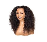 YUHANXINHESHE Parrucca riccia crespa con pizzo frontale HD 13x4 donna densità 180 aggiunge volume dei capelli(28inch)