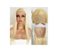 YUHANXINHESHE Posticci in capelli umani vergini pre-depilati con chiusura in pizzo sulla parte superiore in seta, biondo 613, 12,7 x 12,7 cm aggiunge volume dei capelli(Blonde No Clips,20inch)