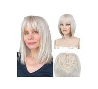 YUHANXINHESHE Topper per Capelli per Donne Bob Corto con Frange, Parrucca sintetica per Capelli Diradati Aggiunge Volume Capelli(1001R#)