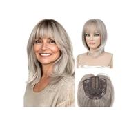 YUHANXINHESHE Topper per capelli per donne Bob corto con frangetta, parrucca sintetica per capelli radi aggiunge volume dei capelli(T08/1001A#)