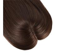 YUHANXINHESHE Toppers per capelli umani per donne con capelli radi, 12 x 13 cm, grande base in seta a clip, top top wiglet aggiunge volume dei capelli(20 inch,Medium Brown)