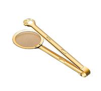 yuhlkopm Colino da tè, clip da cucina, filtro a maglia fine in acciaio Per inox, facile pulire, filtro per friggere, clip per olio a maglia fine, Acciaio dorato 304