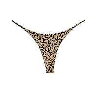 YUHOOE 1 Pz Donne Mutandine di Cotone Sexy Leopardo Giallo T-Back Perizoma Vita Bassa Bikini Biancheria Intima G-String Mutande Lingerie Sport Slip, Leopard, L