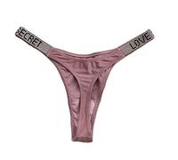 YUHOOE 1 Pz Donne Sexy Mutandine Perizoma Cristallo Strass Lettera Biancheria Intima Fitness Palestra G-String Moda Vita Bassa Hip Lift Perizoma Ragazza Push Up Lingerie, Rosa, M