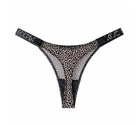 YUHOOE 1 Pz Donne Sexy Mutandine Perizoma Strass di Cristallo Lettera Biancheria Intima Fitness Palestra G-String Moda Vita Bassa Hip Lift Perizoma Ragazza Push Up Lingerie, Leopardo, S