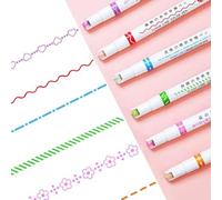 YUHRSTO Set di evidenziatori curvi, Penne per diario con 6 Diverse Forme di Curva e 6 Colori, pennarelli per Adulti e Bambini