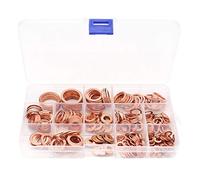 Yuhtech 300 Pcs Rondelle Piatte, Guarnizione in Rame, Rondella Piatta in Rame, Kit di Classificazione Guarnizioni Piatte M5-M20