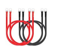 Yuhtech 4 Pz Cavo Batteria Auto 50cm Cavo Inverter Batteria 16mm² con Terminali ad Anello Filo di Rame per Camion, Motocicletta, Camper, Marina