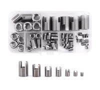 Yuhtech 50 Pcs 7 Dimensione Acciaio Inossidabile Inserti Filettati Autofilettanti Inserto Autofilettante Kit M3 M4 M5 M6 M8 M10 M12 Set Combinato per Riparazione Filetti Inserto Filettato
