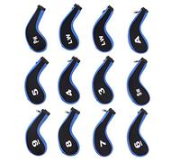 Yuhtech Copritesta per Golf Club, 12 Pcs Copritesta per Mazze da Golf con Cerniera Lungo Collo Golf Club Iron Head Covers Putter Set