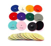 Yuhtech Dischi Diamantati Per Lucidare, 12 Pcs 3 Pollici 80mm Set di Tamponi per Lucidatura Diamante Lucidatura Pad per Granito in Pietra di Cemento Ceramica