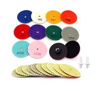 Yuhtech Dischi Diamantati Per Lucidare, 12 Pcs 4 Pollici 100mm Set di Tamponi per Lucidatura Diamante Lucidatura Pad per Granito in Pietra di Cemento Ceramica