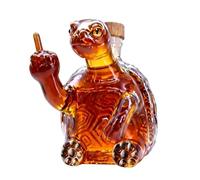 Yuhtech Flacone da whisky da 350 ml, decanter in vetro con motivo animale, decanter per whisky, bottiglia di vino con dito medio 3D