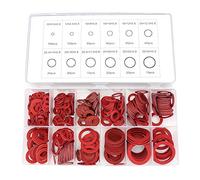 Yuhtech Kit Assortiti di Rondella in Fibra, 600 Pcs Rosso acciaio in fibra di carta piatto rondelle Kit isolanti