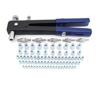 Yuhtech Kit Rivettatrice Professionale, 86Pcs Rivettatrice Kit, Rivetti Dadi M3 M4 M5 M6 M8 Pinza Pistola Manuale a Rivetti Filettati