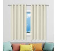 YUHUILI Tende Camera da Letto Oscuranti 1 Pezzi 280 x 140 cm con Occhielli/Poliestere Moderne Eleganti Tende Oscuranti per Finestre Tenda Interni per Cameretta Bambini Finestre, Beige