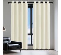 YUHUILI Tende per Interni Tende Bianche Soggiorno 130 x 124 cm Poliestere Resistente, Termica Isolante Pannelli Finestra per Porta Finestra, Decorazione e Divisorio Stanze, Beige
