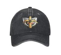 YUHUPMXAV Cappelli da Baseball con Iron Cross Shield Cuffie Spente Lavate Usale Outdoor Tutte Le Stagioni Cappelli da Viaggio Cappello
