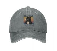 YUHUPMXAV Lavo Bevo caffè Odio Le Persone e so Cose Cappello da Baseball Uomini Donne Cappello Regolabile Gatto Amante Casquette Gorras