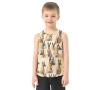 Yuiboo Bellezza Marrone Cani Gioventù Tshirt Canotte Canottiere Senza Maniche Canottiera Girocollo Outfit Quick, Beauty Brown Dogs, 6 anni