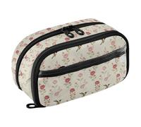 Yuiboo Blush Bloom Bird Multi-Slot Pen Bag Portatile Grande Capacità Resistente agli strappi Rientro a Scuola Forniture