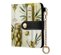 Yuiboo Cartone animato Cheeseburgers Portafoglio pieghevole da donna con scomparti per carte di credito carino PU pelle portafoglio pieghevole per le donne, Olive e Pane Arte, one size, Art Deco